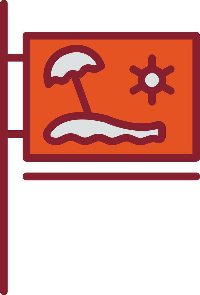 icono de vector de señal de playa