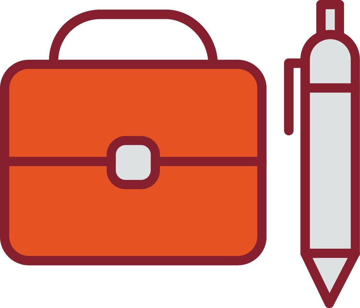 Briefcase and Pen Vector Icon