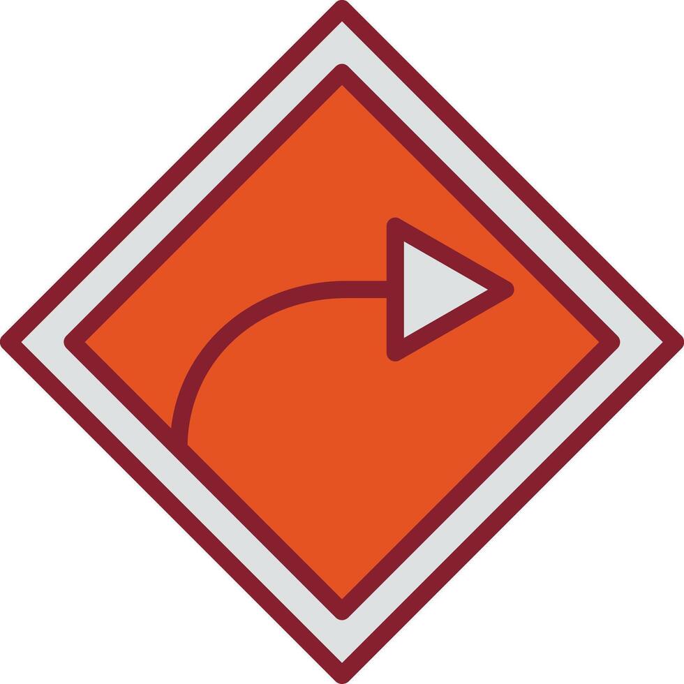 Right Turn Vector Icon