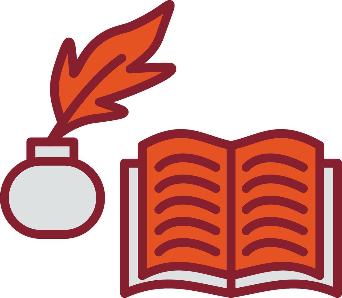 Quill and Book Vector Icon