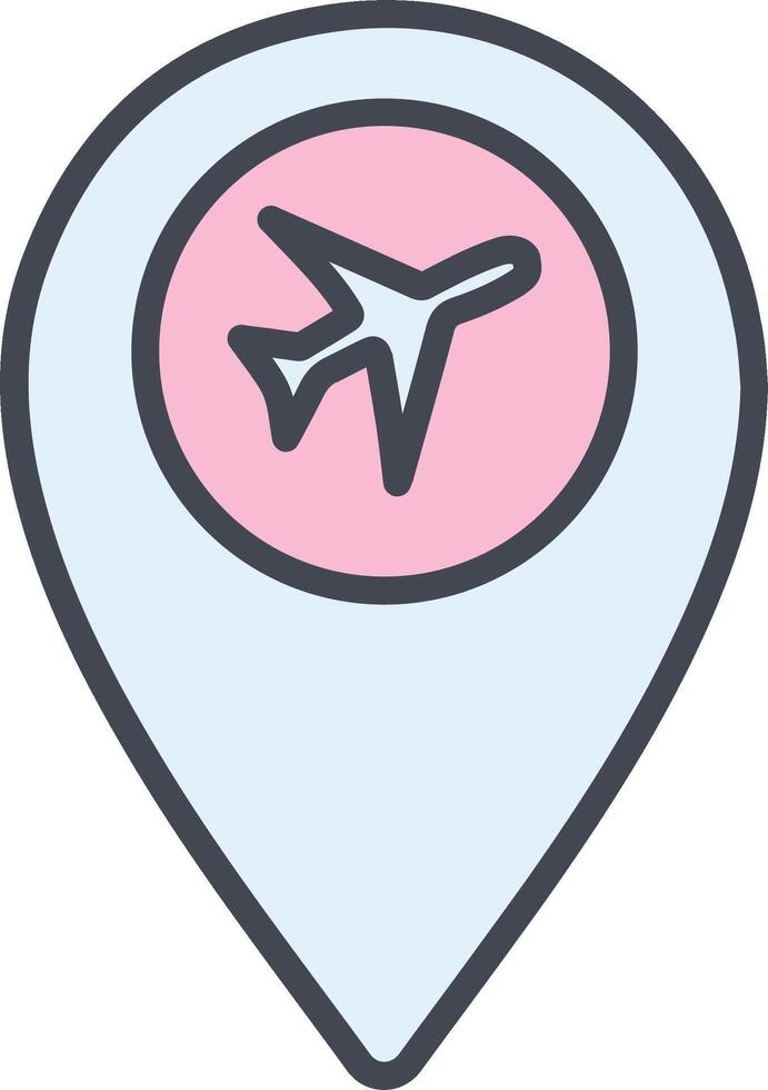 Airport Location Vector Icon
