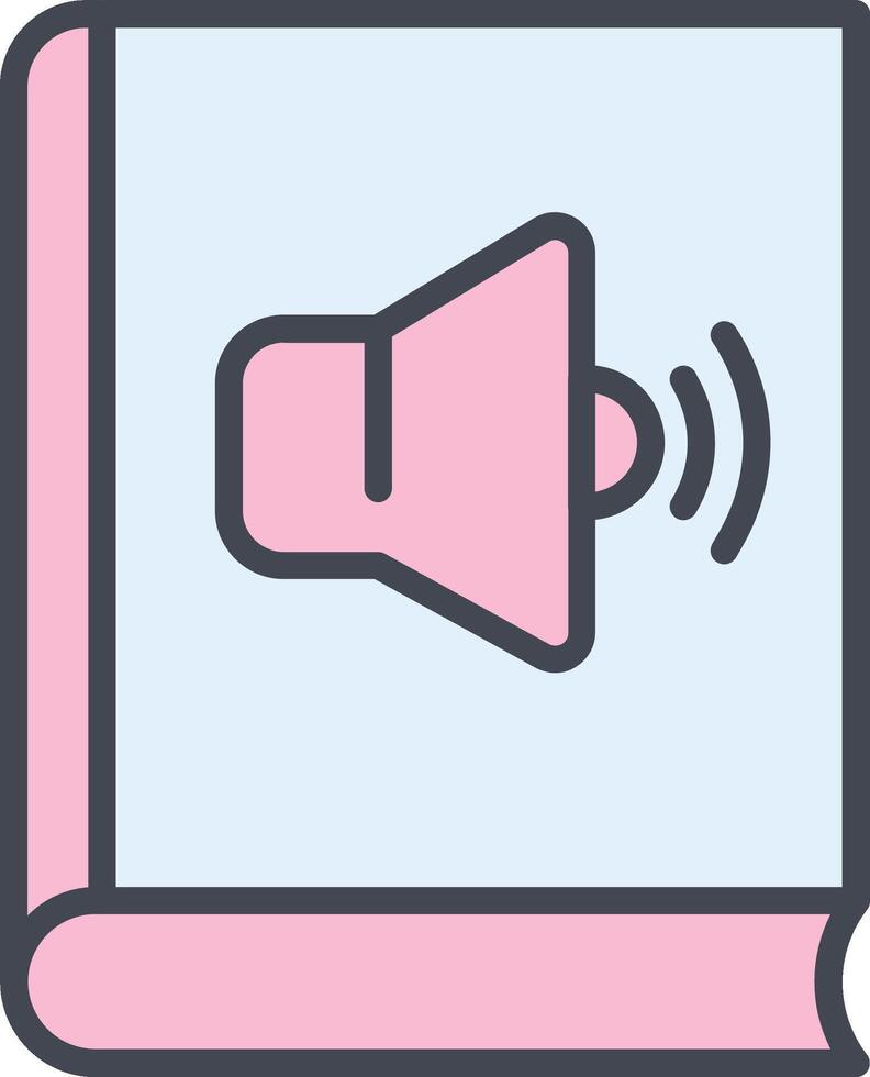 icono de vector de libro de audio