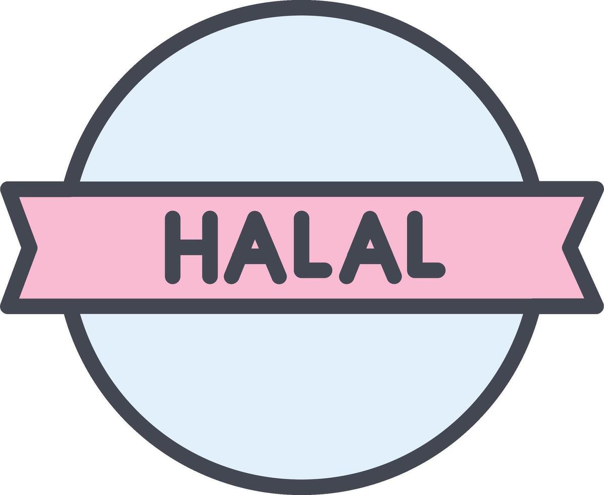 icono de vector de etiqueta halal