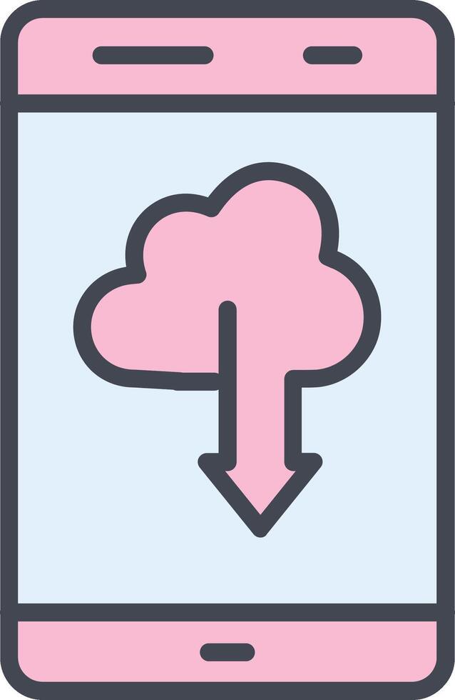 Cloud with Downward Arrow Vector Icon