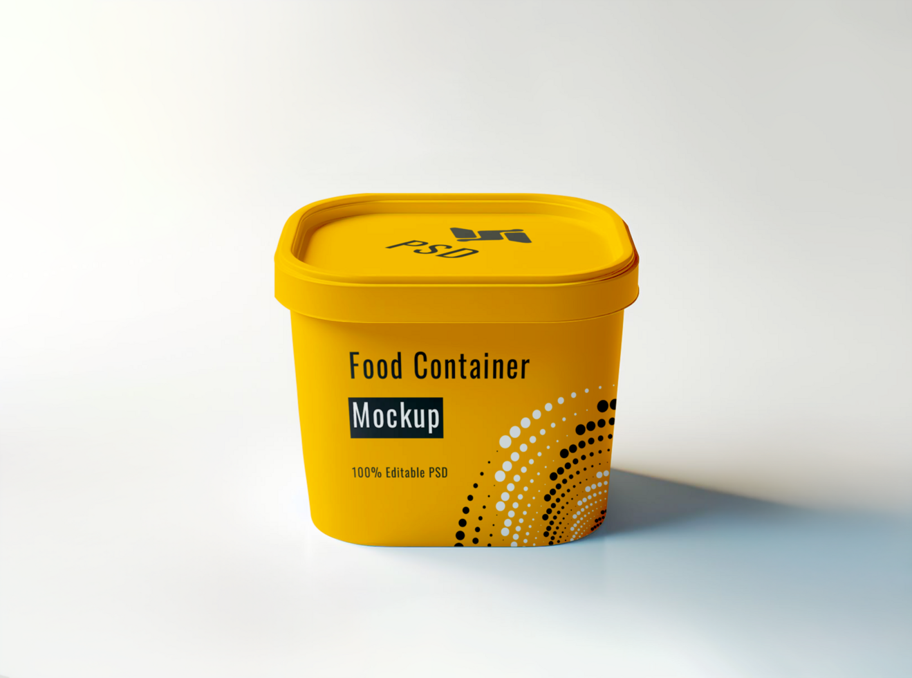 Plastic food container mockup psd