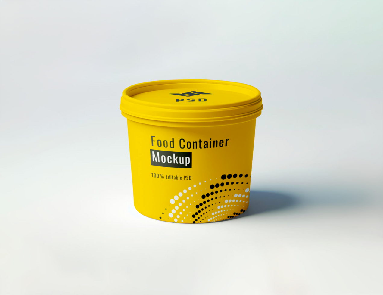 Plastic food container mockup psd