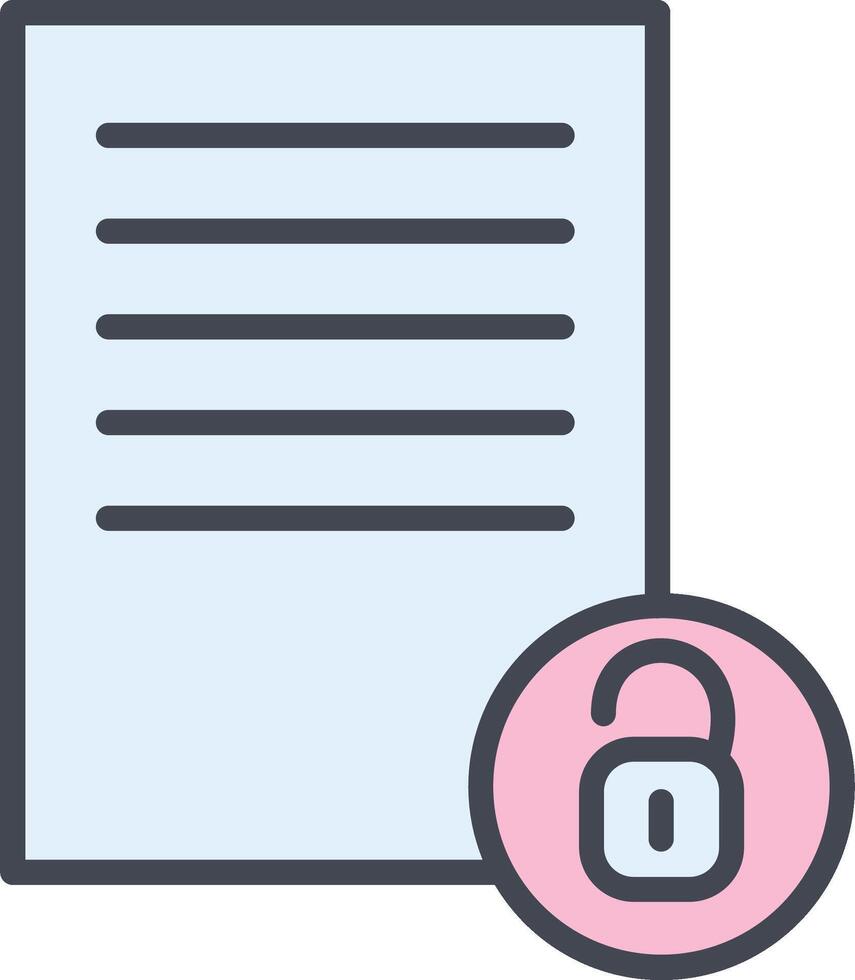 desbloquear documentos vector icono
