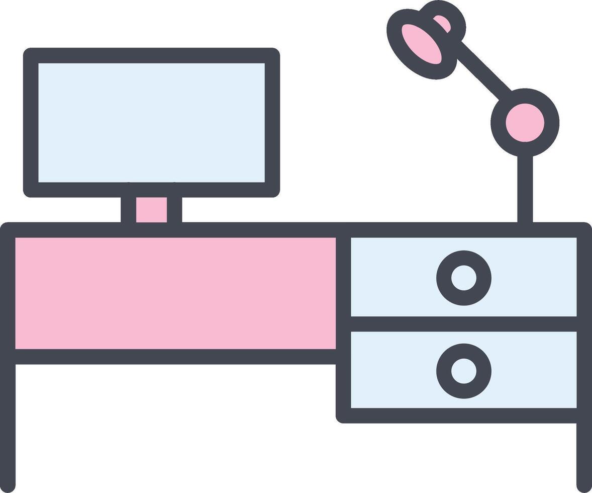 Study Desk I Vector Icon