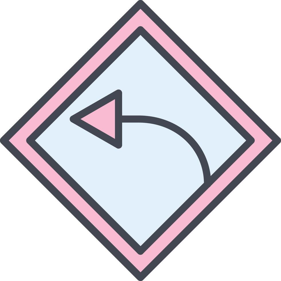 Left Turn Vector Icon