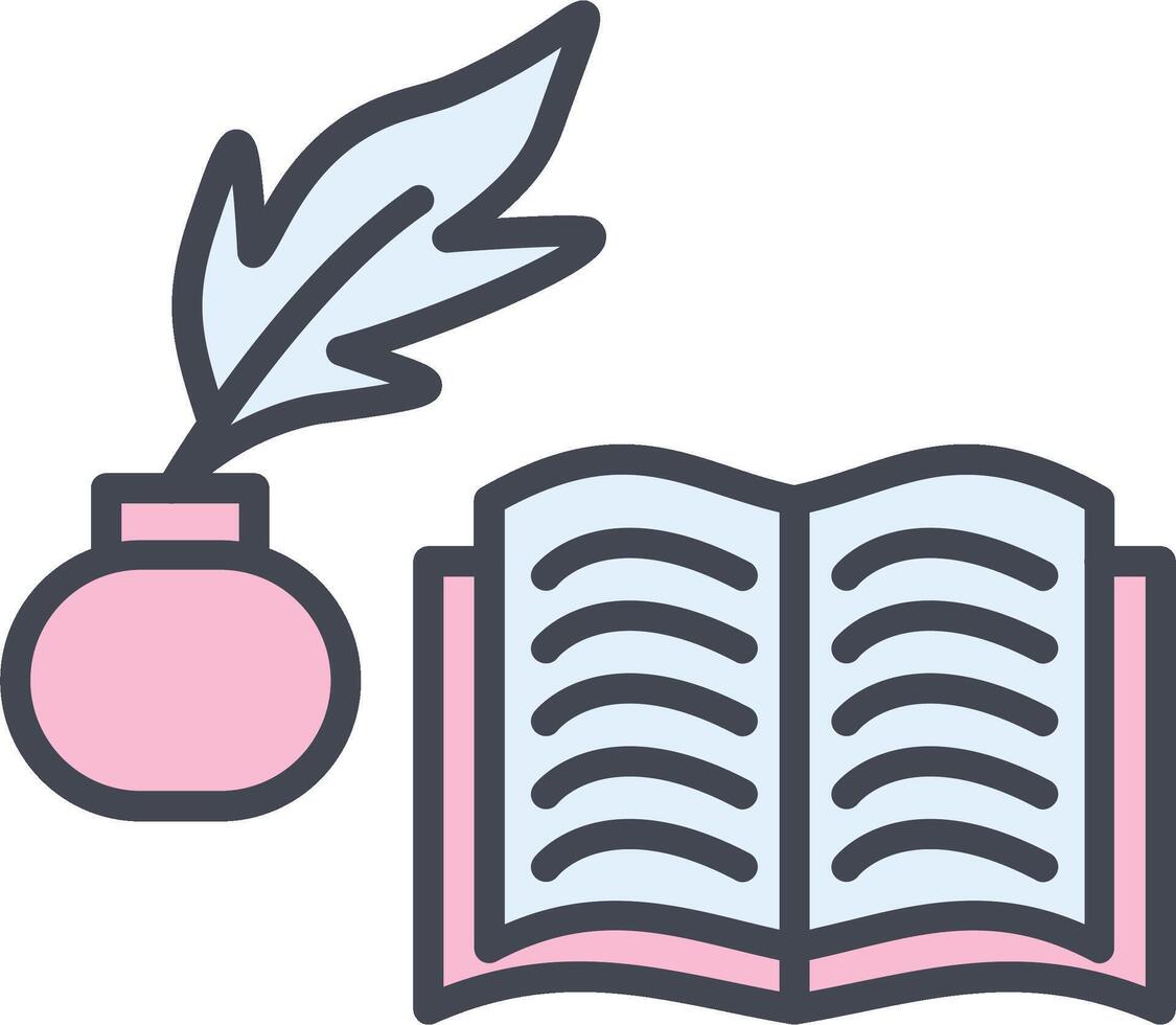 Quill and Book Vector Icon