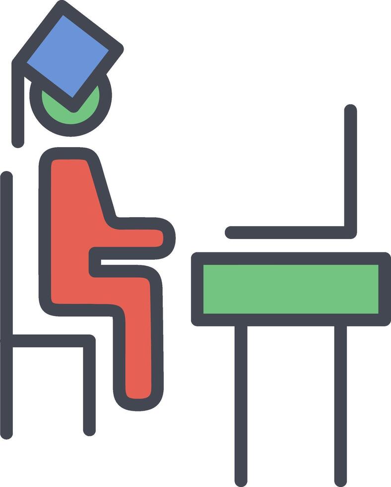 Student using laptop Vector Icon