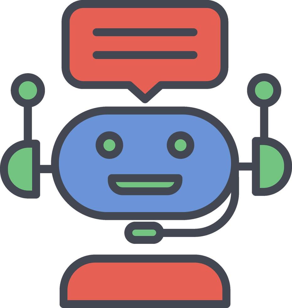 icono de vector de bot de chat