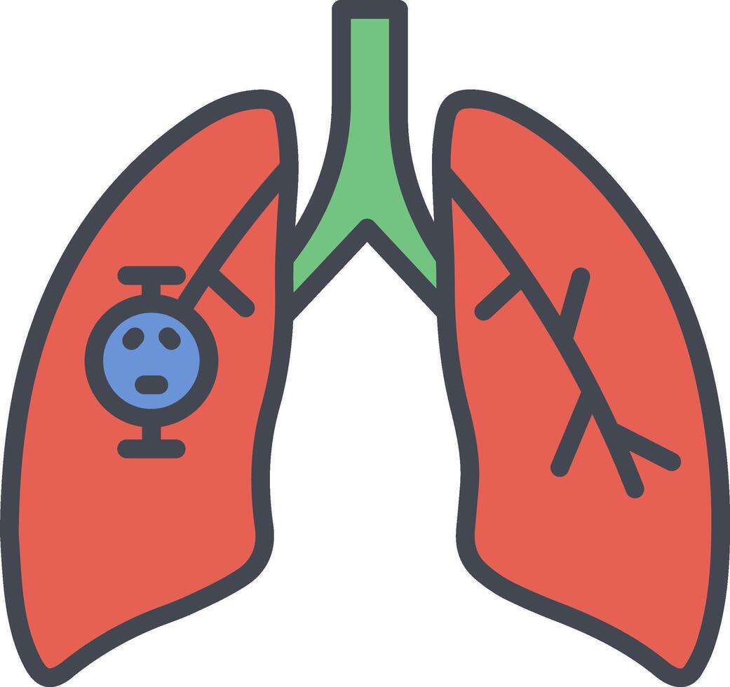 Lung Cancer Vector Icon
