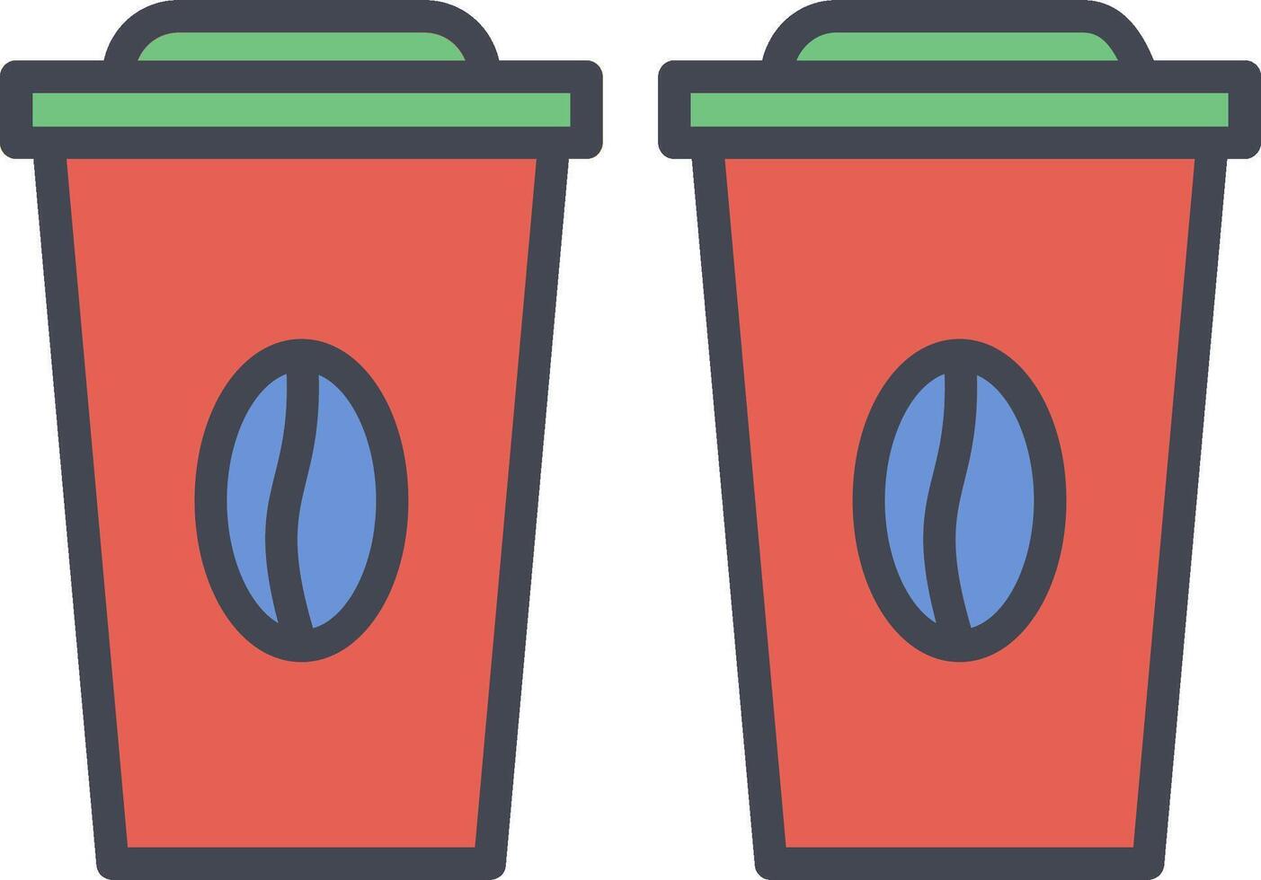 Two Coffees Vector Icon