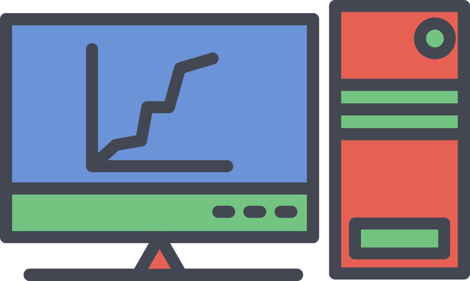 Graph Line Screen Vector Icon