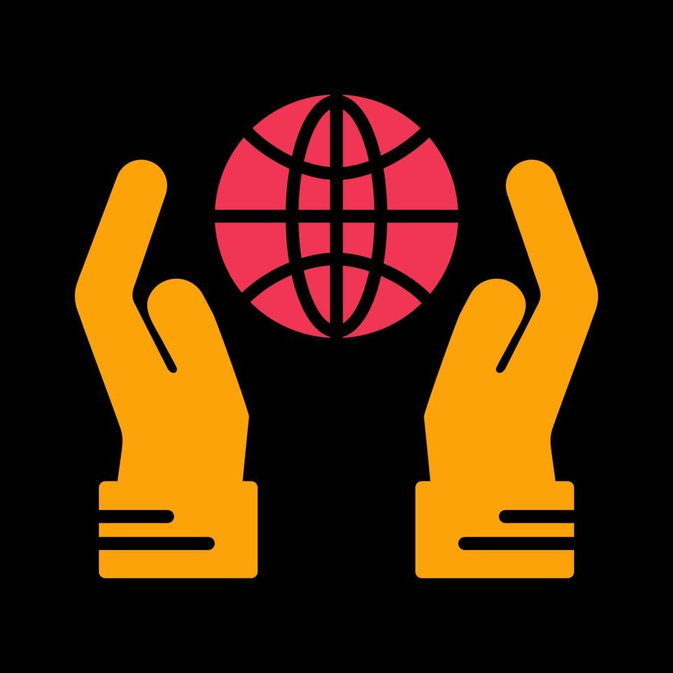 Globe Hand Vector Icon