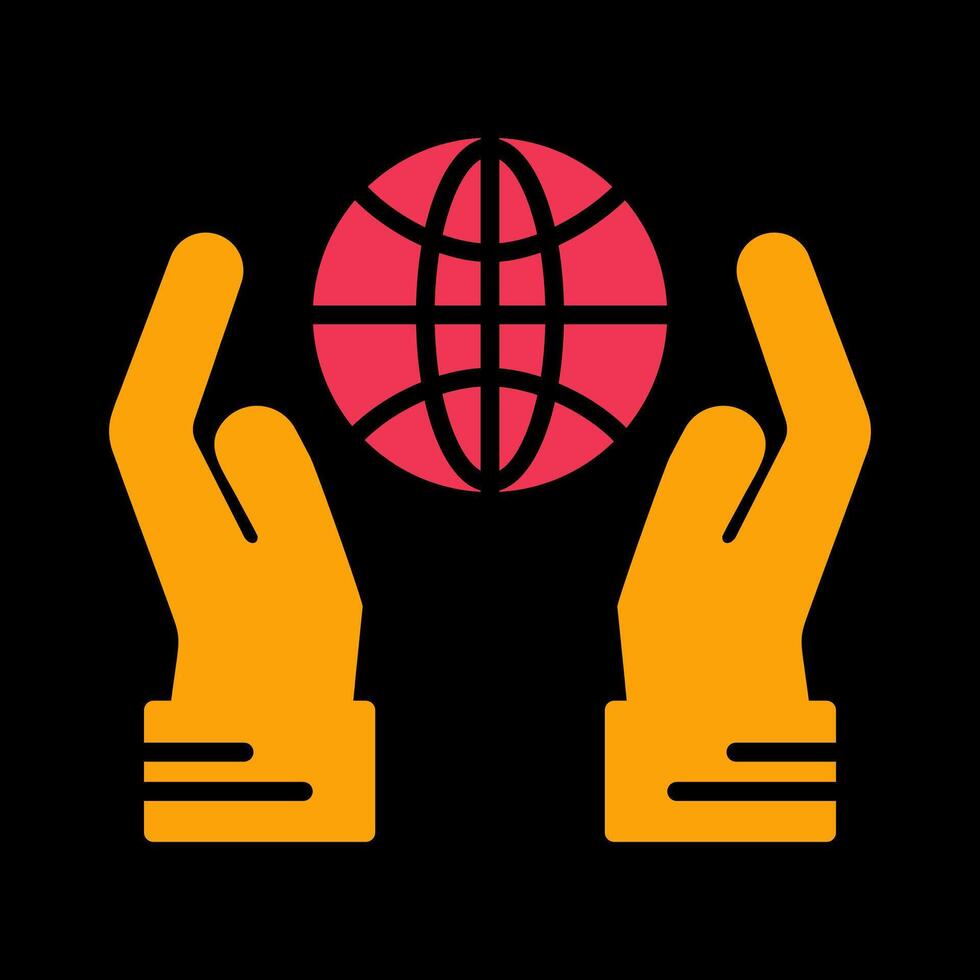 Globe Hand Vector Icon