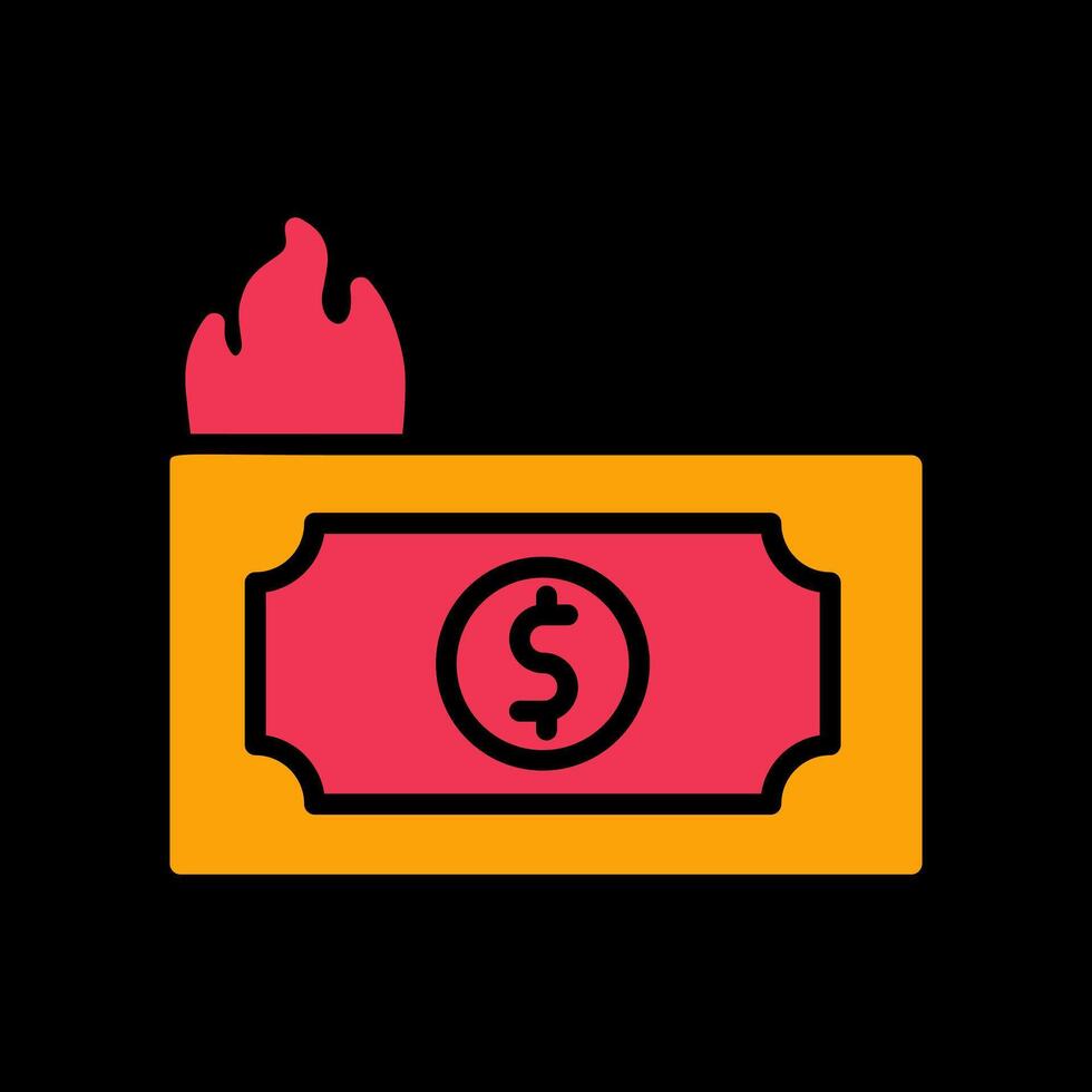 Dollar on Fire Vector Icon