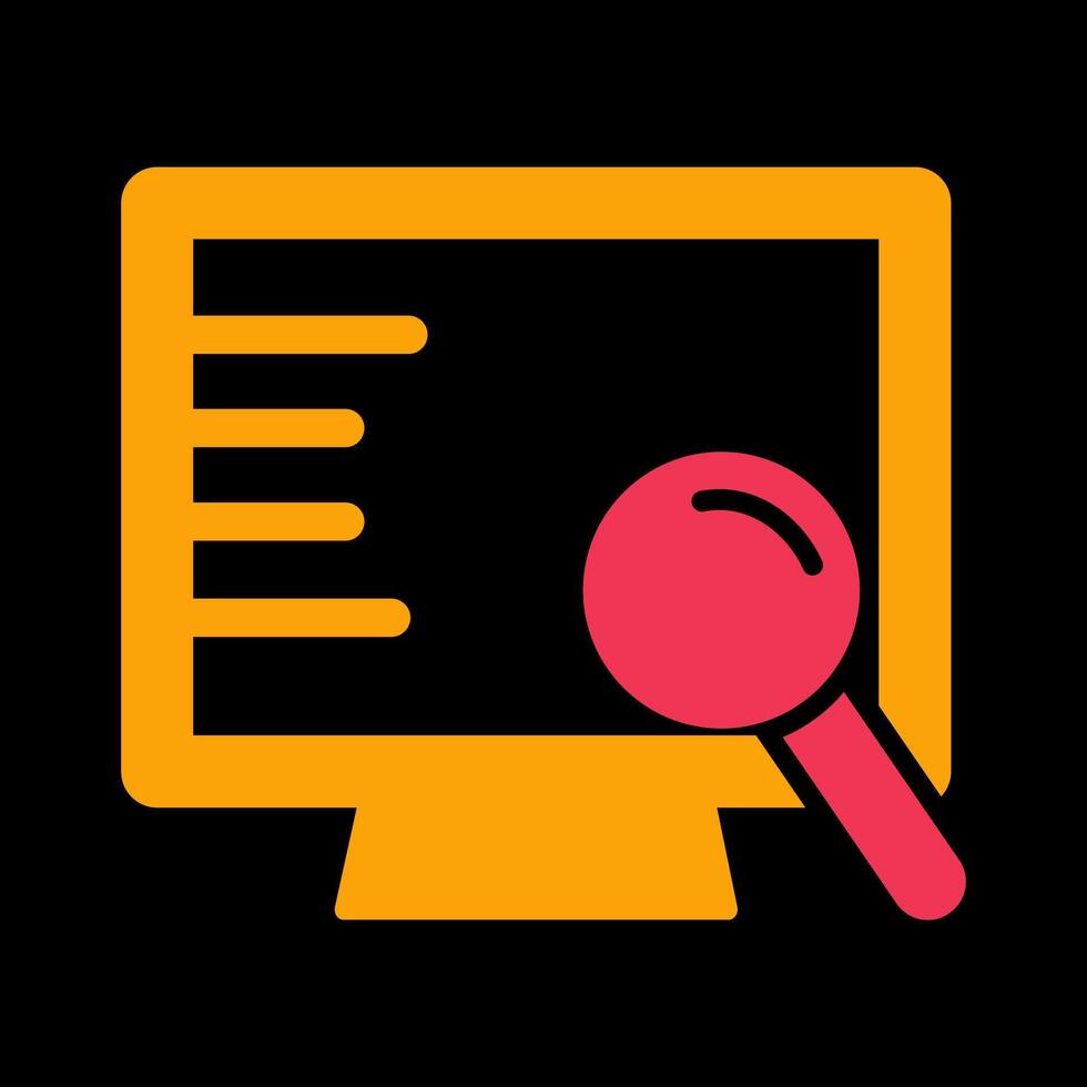Computer Search Vector Icon