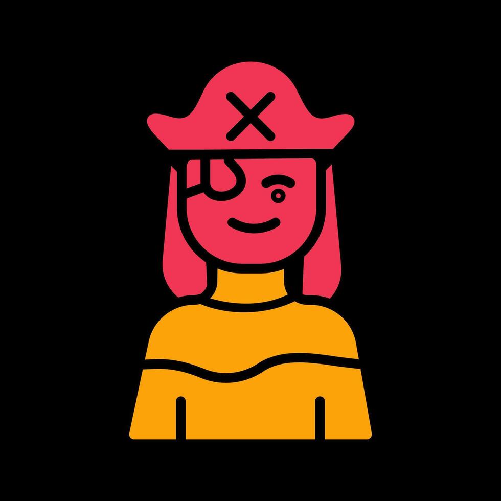 icono de vector de pirata femenino