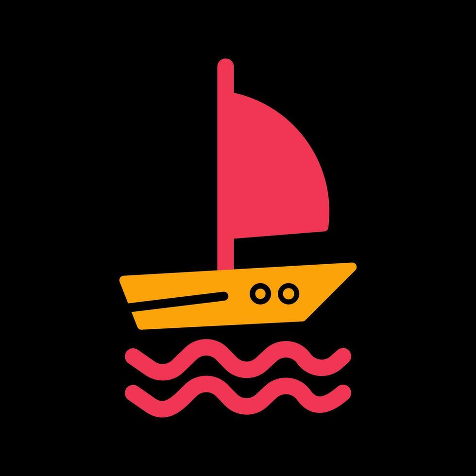 icono de vector de barco