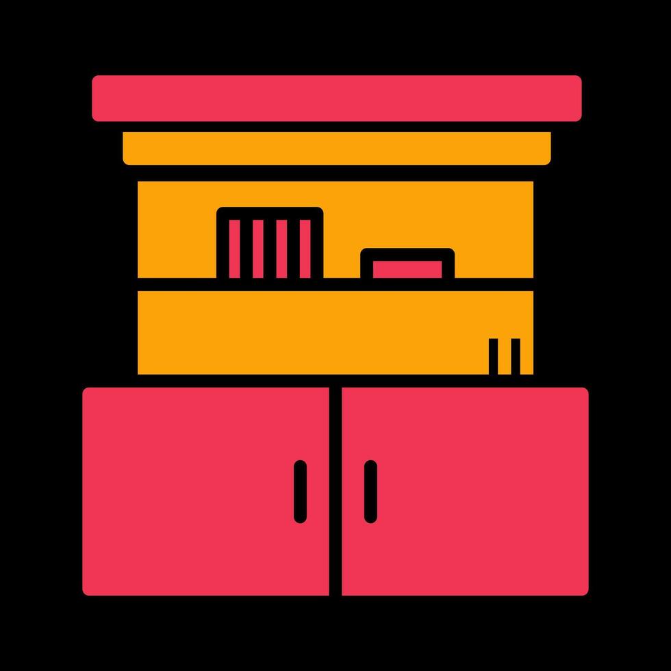 Cupboard with Shelves Vector Icon