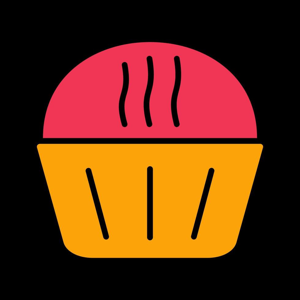 icono de vector de muffin de crema