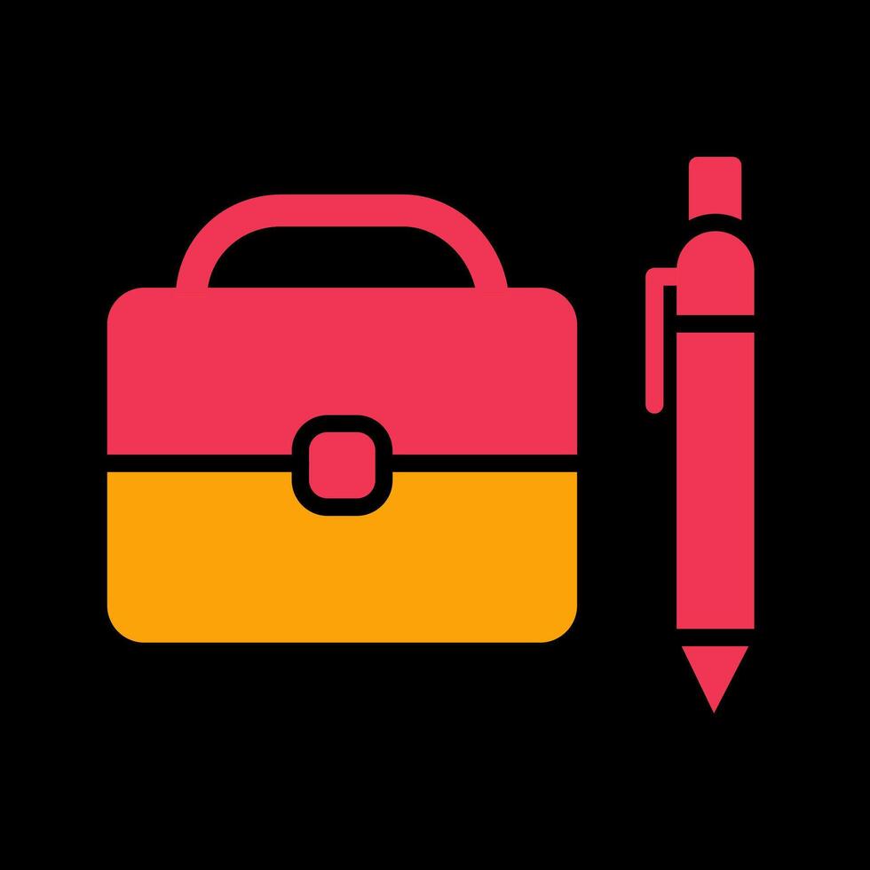 Briefcase and Pen Vector Icon