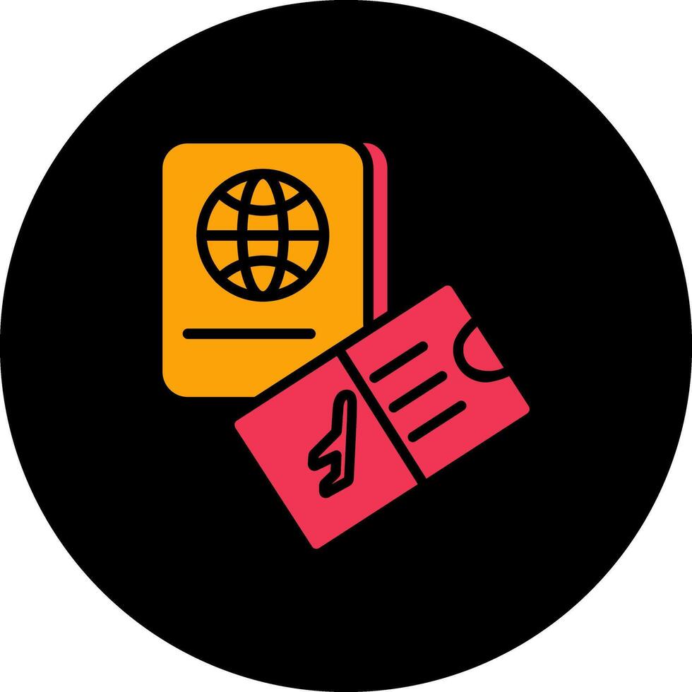 Ticket and Passport Vector Icon