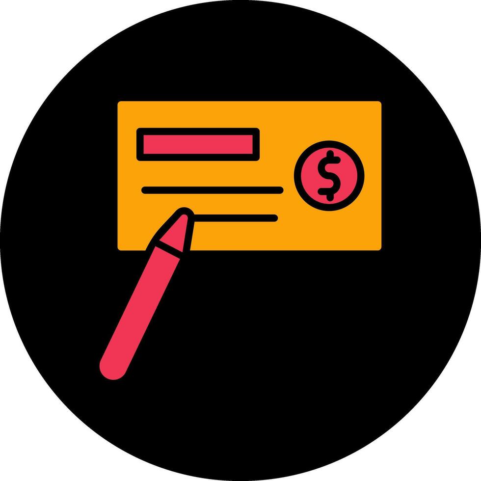 icono de vector de cheque de escritura