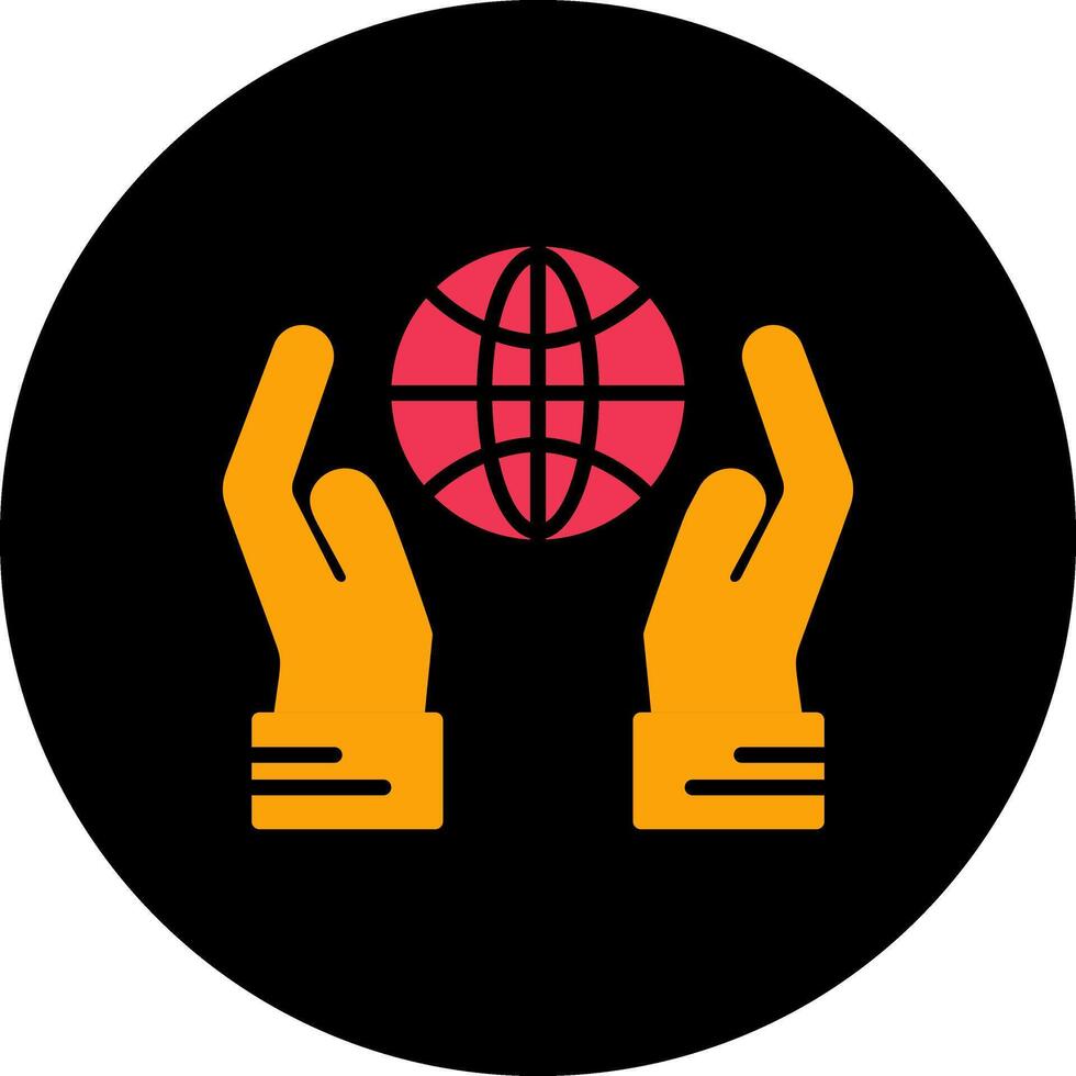 Globe Hand Vector Icon