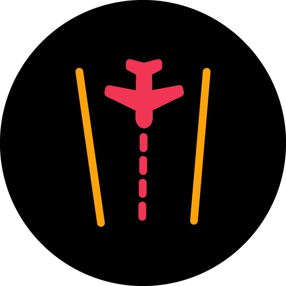 Plane on Runway Vector Icon