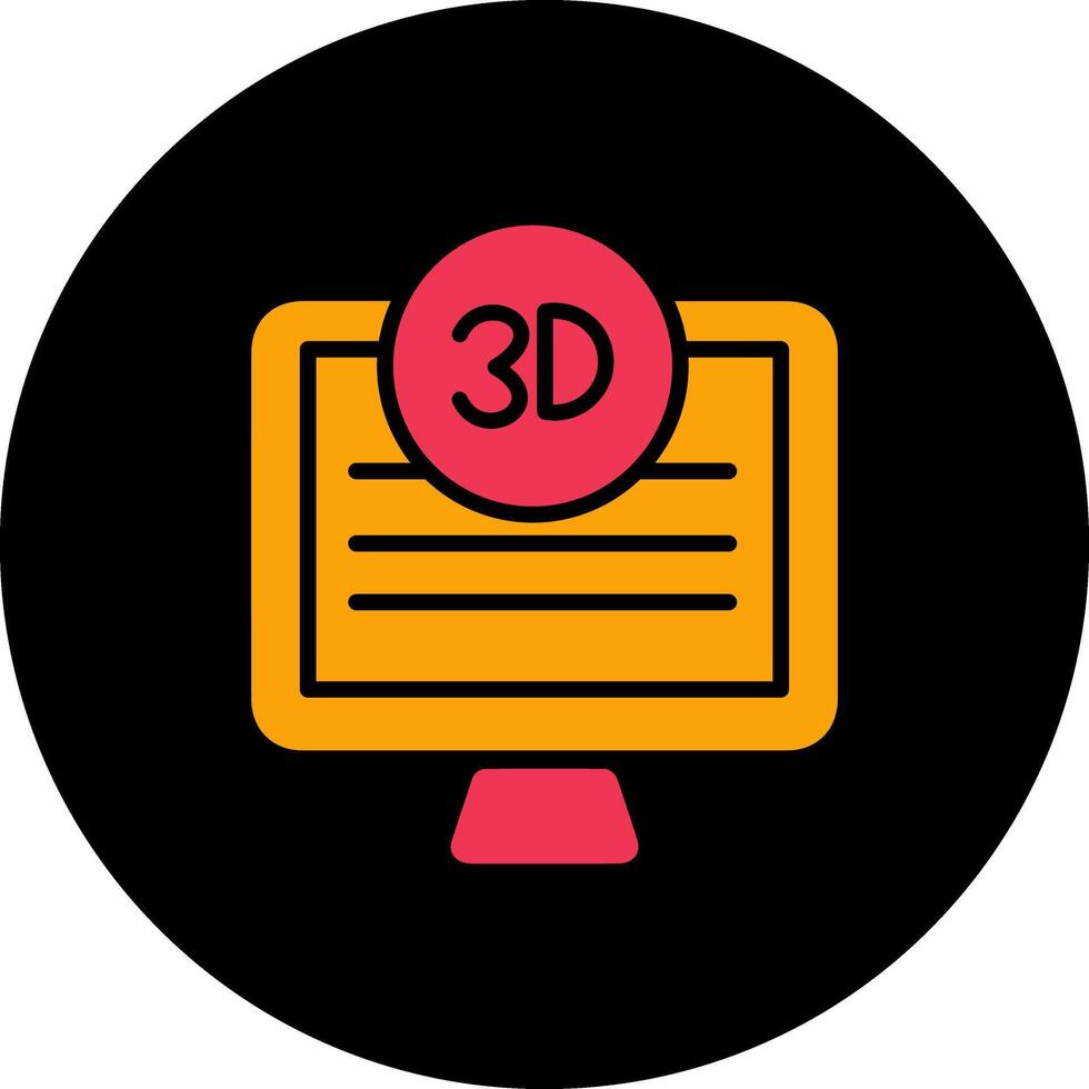 3d calidad pantalla vector icono