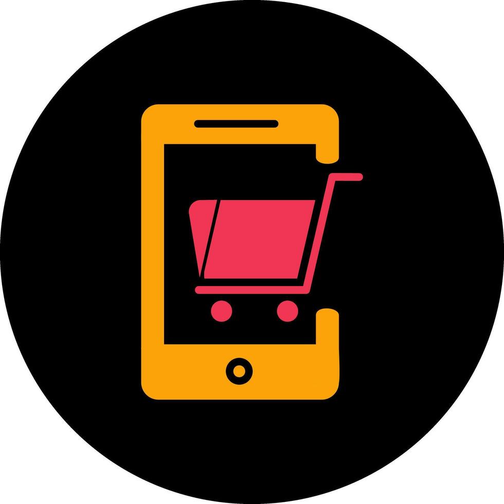 icono de vector de compras móviles