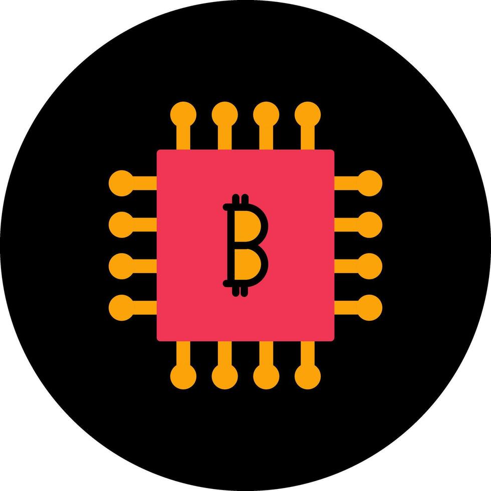 Bitcoin Chip Vector Icon