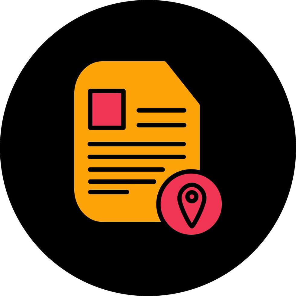 icono de vector de ubicación de documento