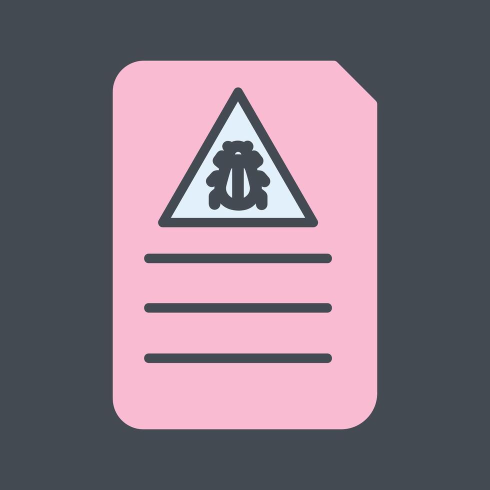 Bug Document Vector Icon