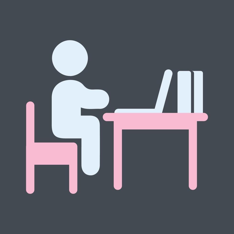 Studying Desk Vector Icon