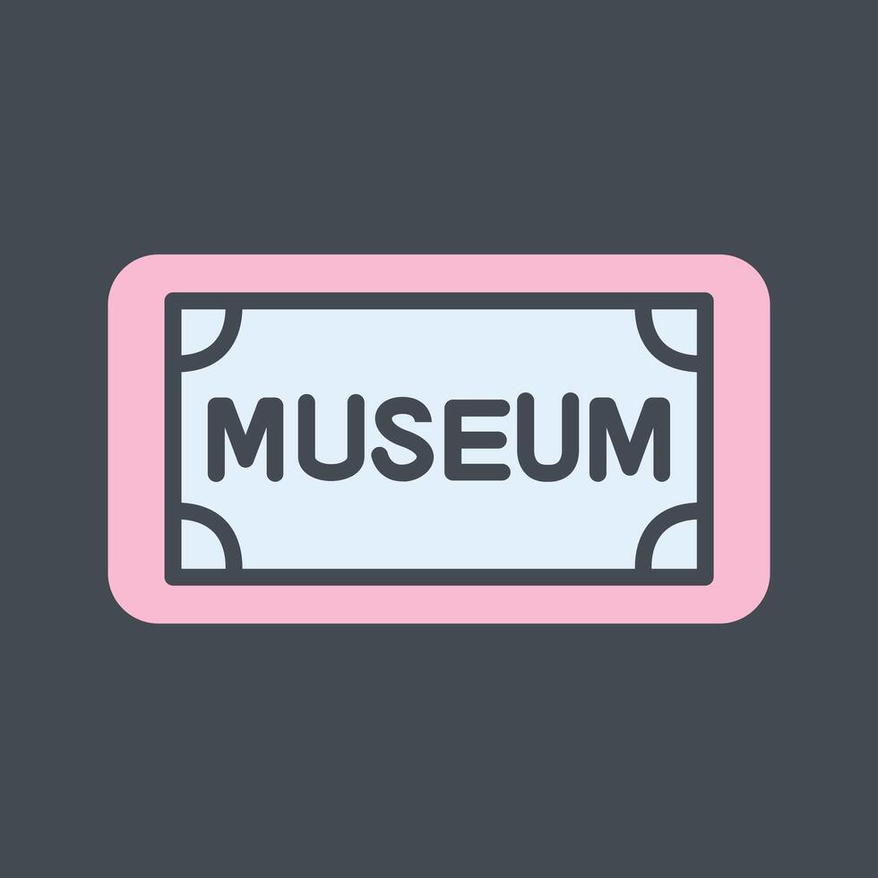 icono de vector de etiqueta de museo