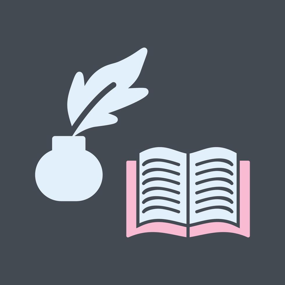 Quill and Book Vector Icon