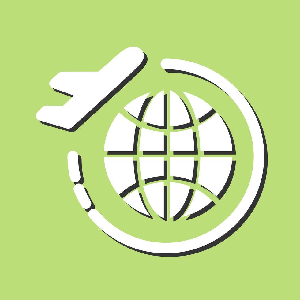 Round Travel Flights Vector Icon