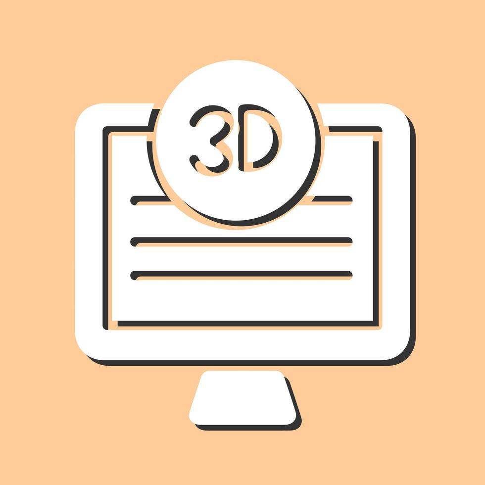 3d calidad pantalla vector icono