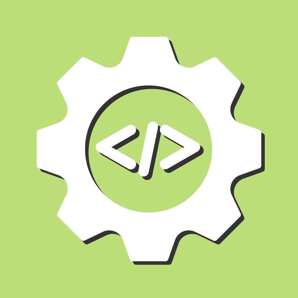 codificación engranaje vector icono