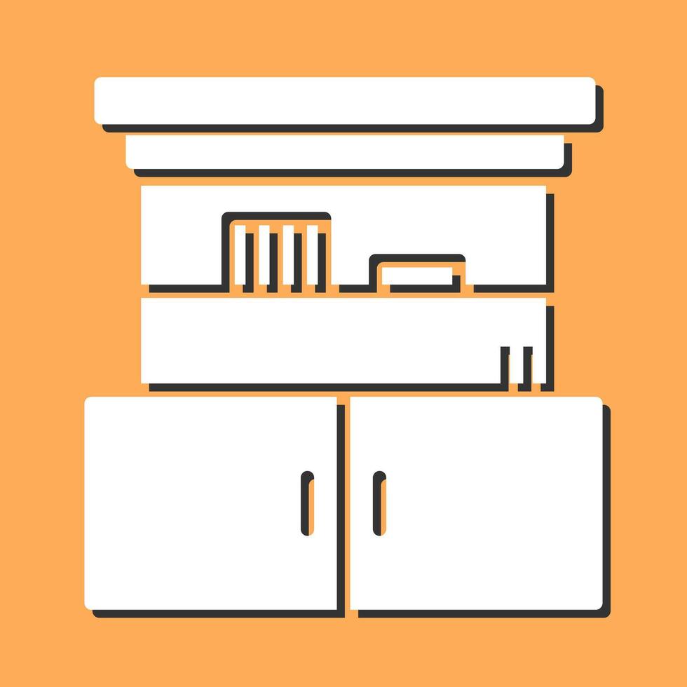 Cupboard with Shelves Vector Icon
