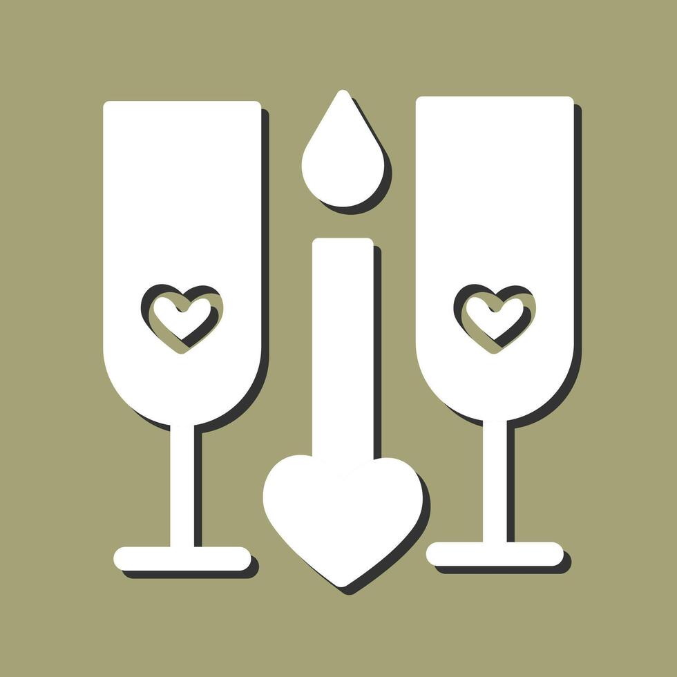 Two Glasses Romantic Vector Icon