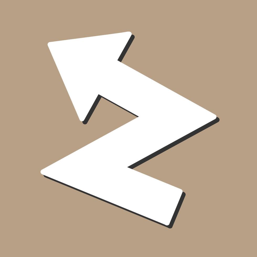 ZigZag Arrow Vector Icon