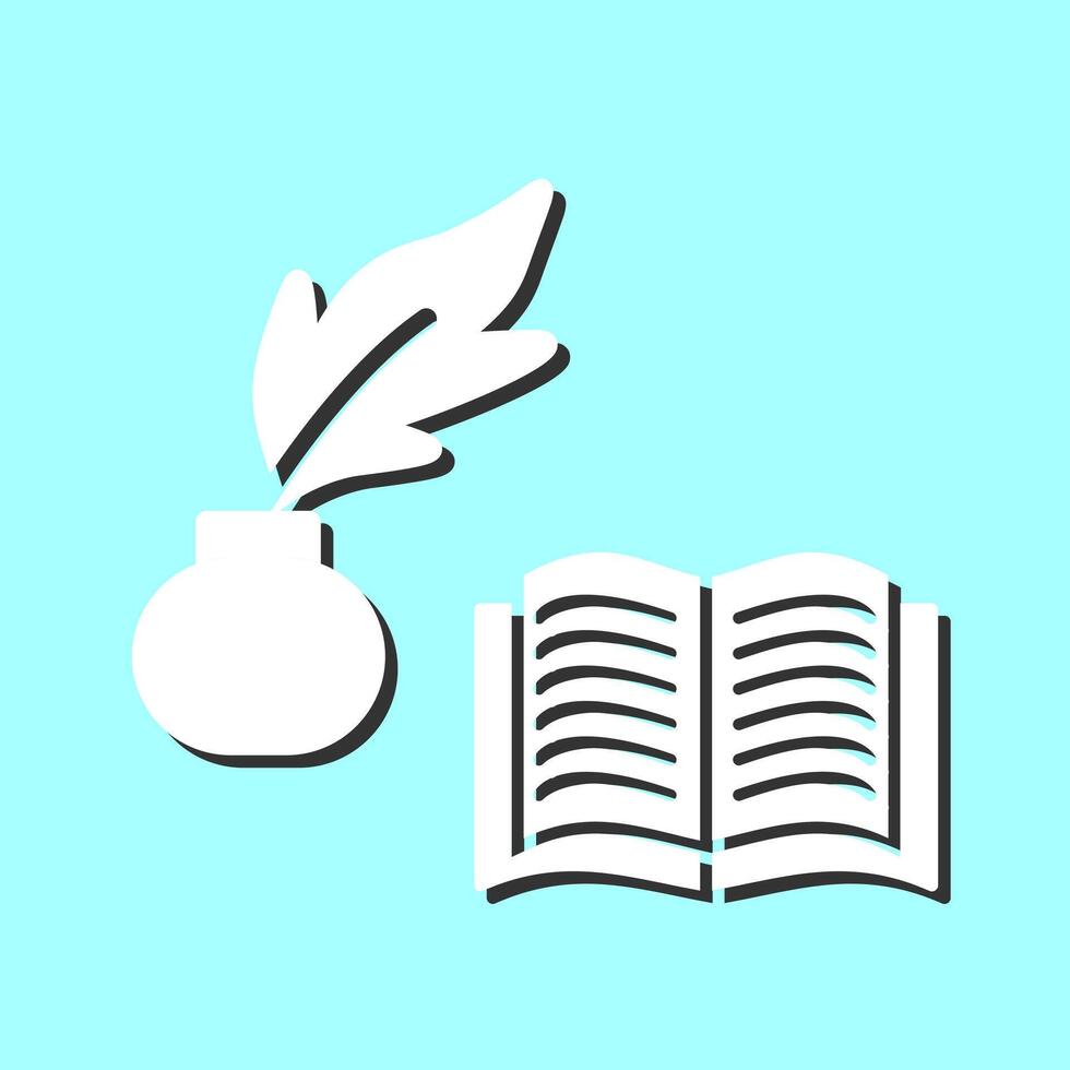 Quill and Book Vector Icon