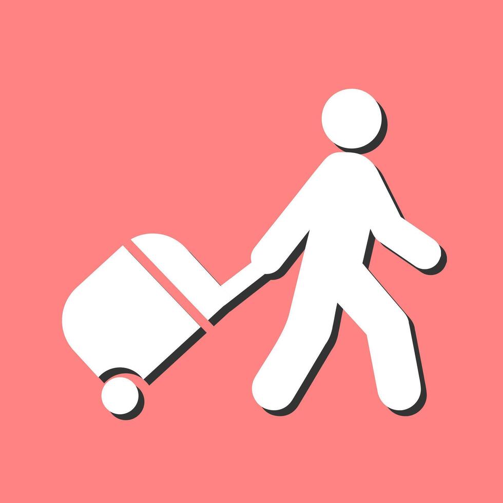 Walking with Luggage Vector Icon