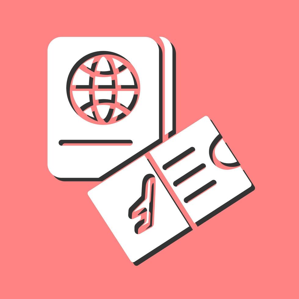 Ticket and Passport Vector Icon