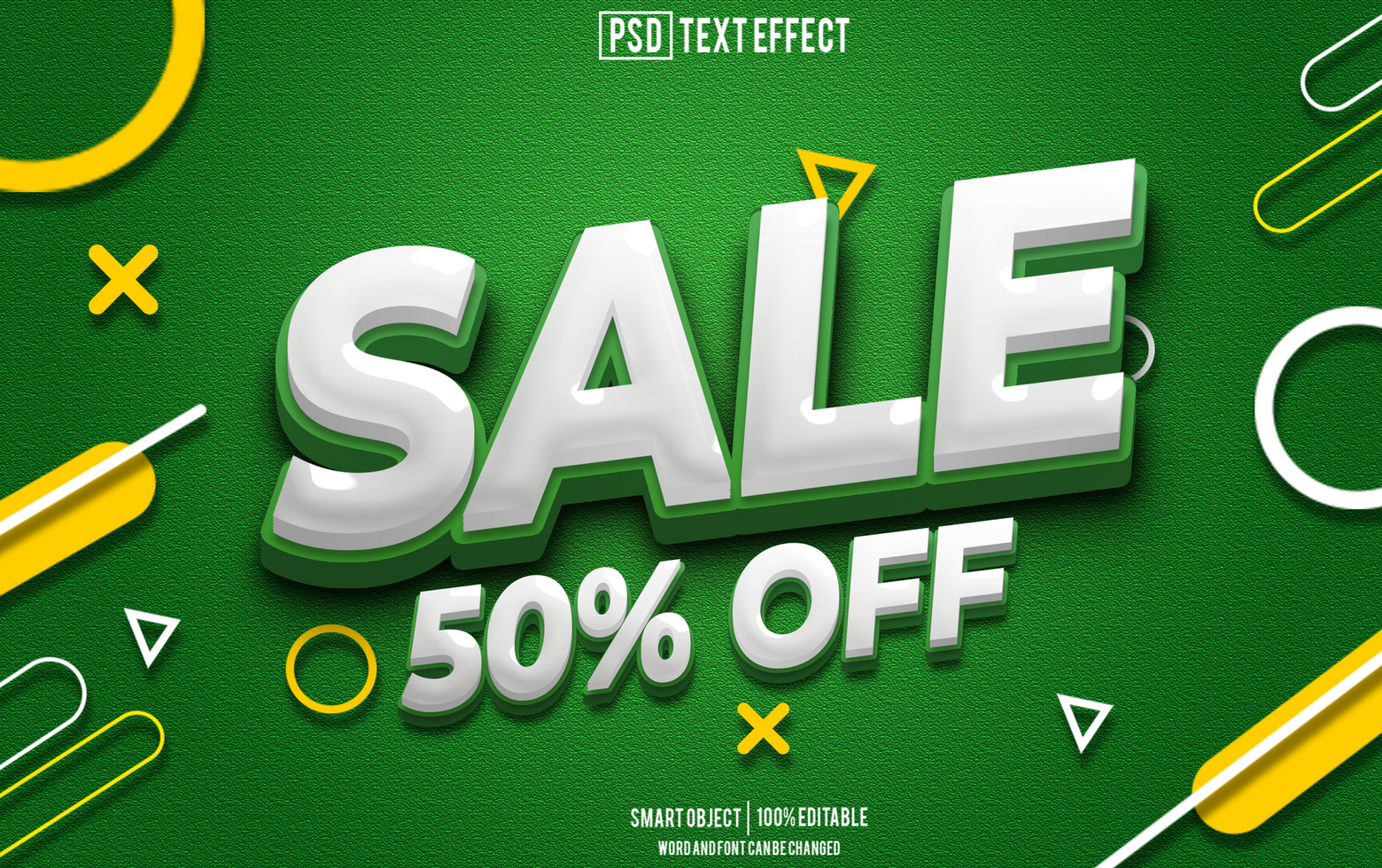 sale 50 off text effect, font editable, typography, 3d text psd